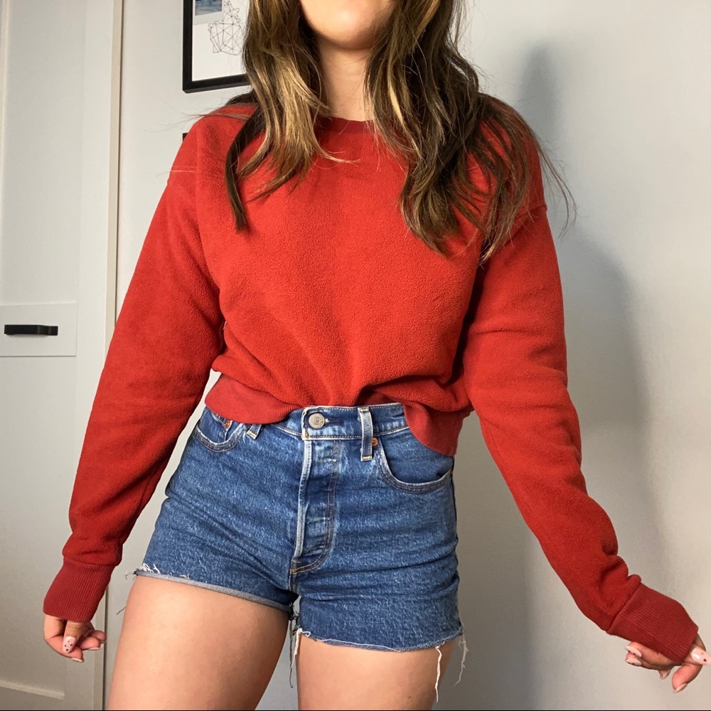 Aritzia TnA Cropped Red Sweater